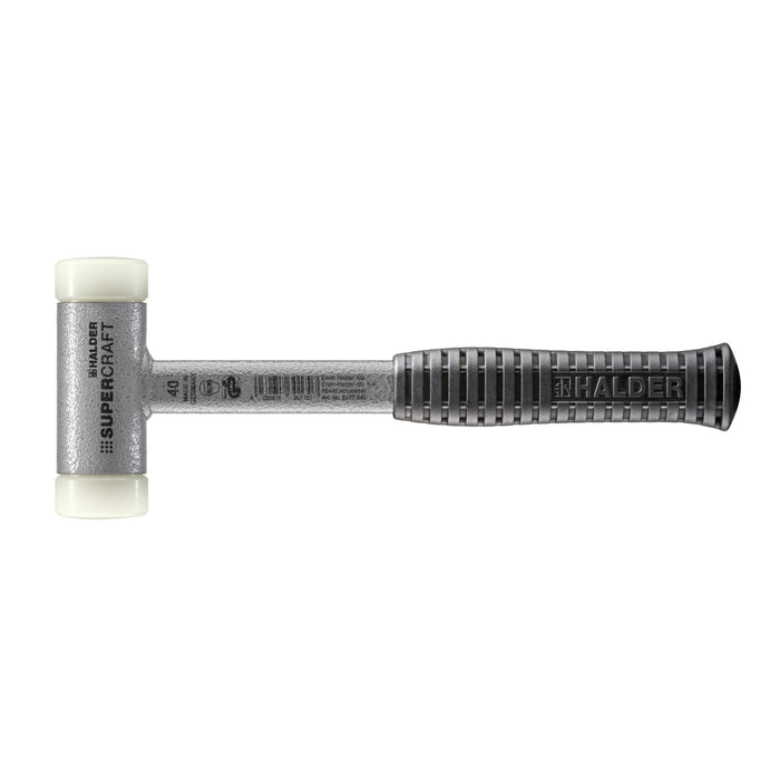 Halder Soft-Face Mallet Non-Rebound Break-Proof Steel Tube Handle Ø 40mm Nylon 805g