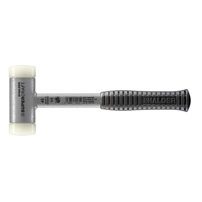Halder Soft-Face Mallet Non-Rebound Break-Proof Steel Tube Handle Ø 45mm Nylon 935g