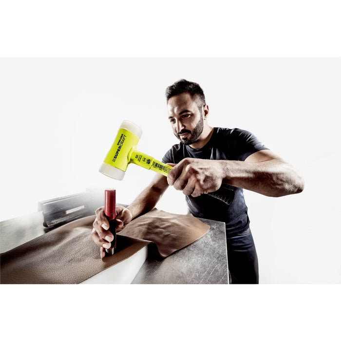 Halder Soft-Face Mallet Non-Rebound Break-Proof Steel Tube Handle Yellow Coated Ø 40mm Nylon