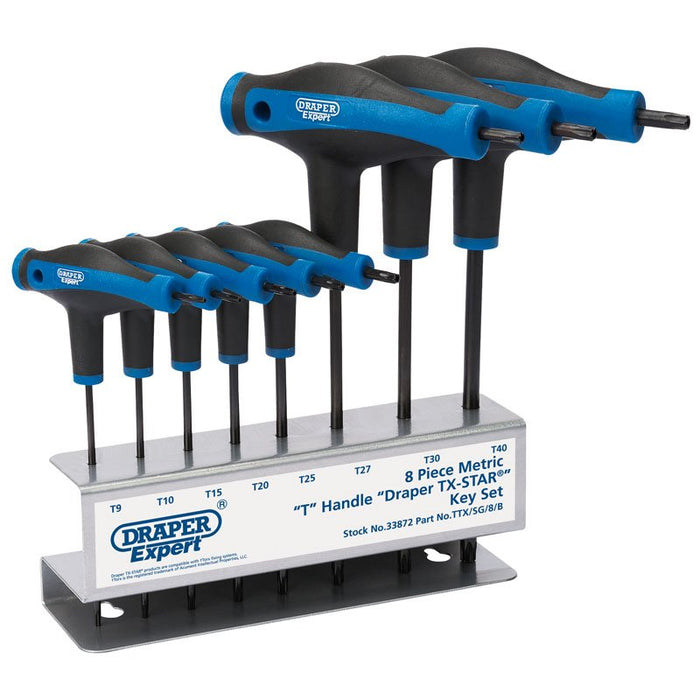 Draper Tools Soft Grip T Handle Draper TX-STAR® Key Set (8 Piece)