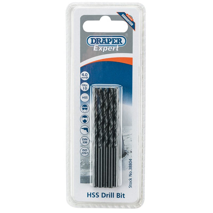 Draper Tools Expert 4.0mm HSS Drills Card Of 10