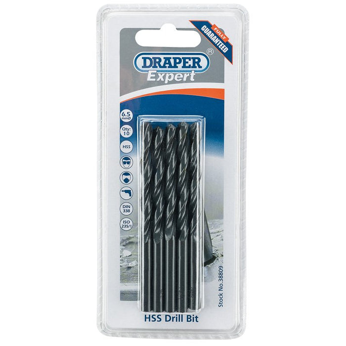 Draper Tools Expert 6.5mm HSS Drills Card Of 10