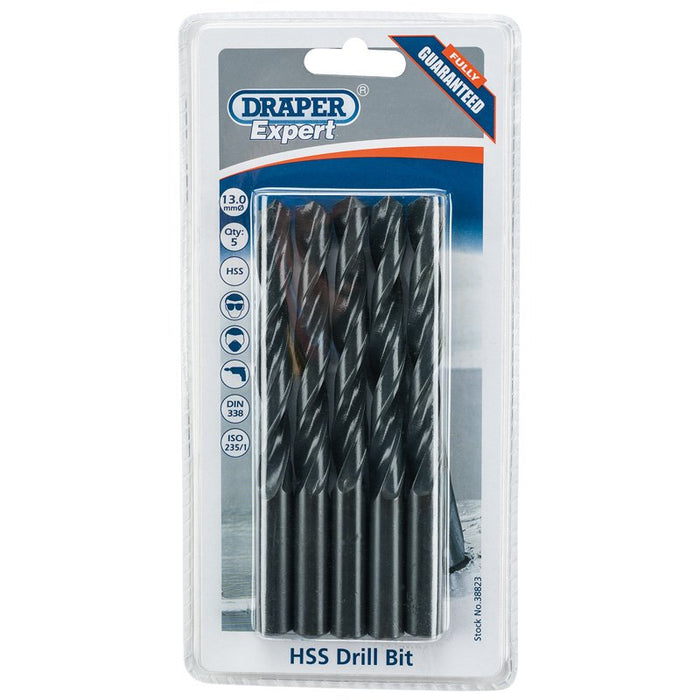 Draper Tools Expert 13.0mm HSS Drills Card Of 5