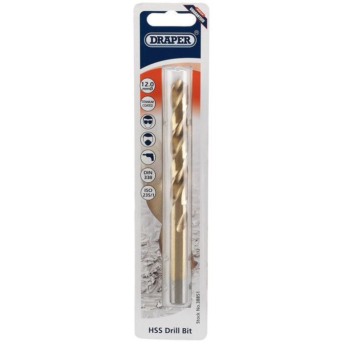 Draper Tools 12.0mm HSS Titanium Drill Bit