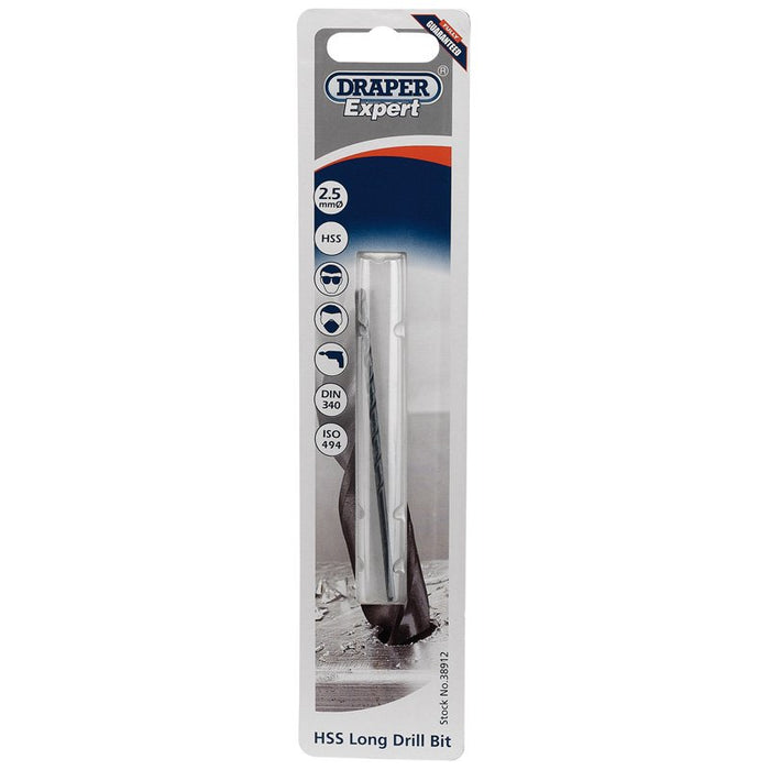 Draper Tools Expert 2.5 X 100mm HSS Extra Long Drill Bit