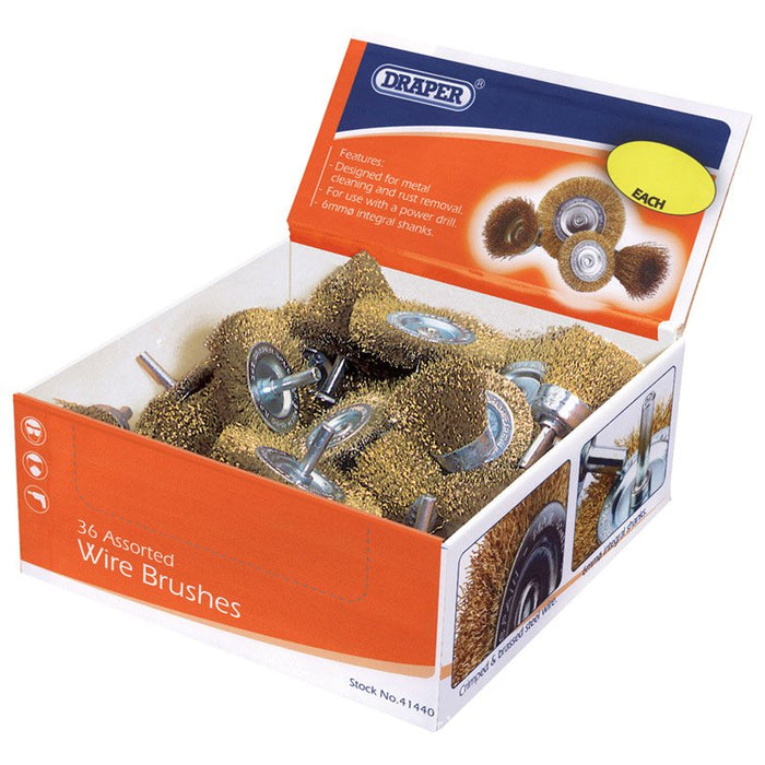 Draper Tools Countertop Display of Cup and Rotary Wire Brushes