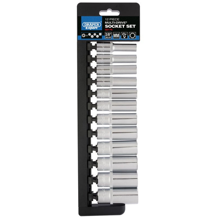Draper Tools 3/8 Sq. Dr. Draper Expert Multi-Drive® Deep Socket Set (12 Piece)