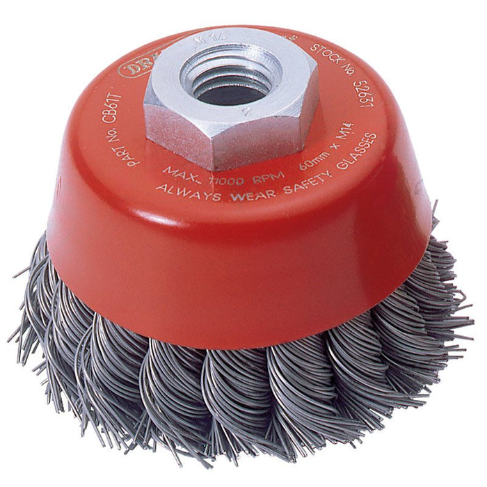 Draper Tools Expert 60mm x M14 Twist Knot Wire Cup Brush