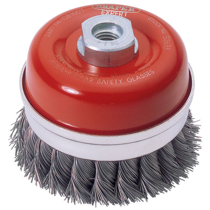 Draper Tools Expert 100mm x M14 Twist Knot Wire Cup Brush