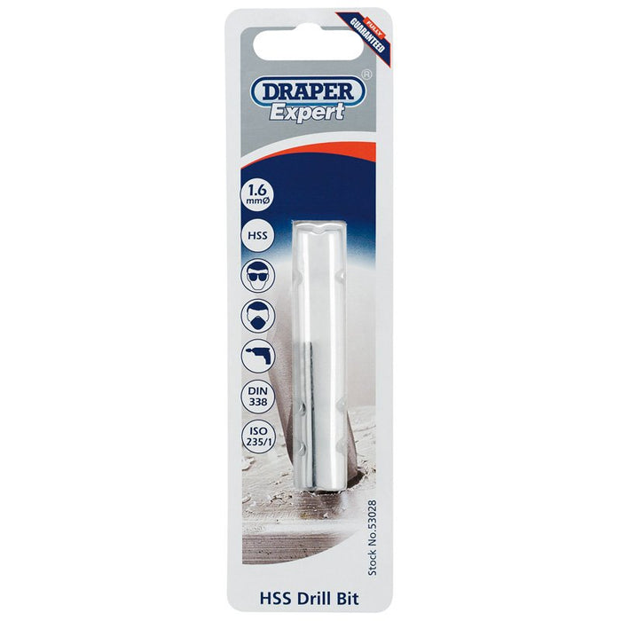 Draper Tools Expert 1.6mm HSS Twist Drill for 2 x 0.4 Taps