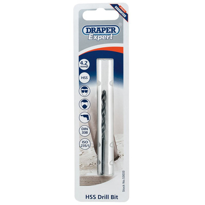 Draper Tools Expert 4.2mm HSS Twist Drill for 5 x 0.8 Taps