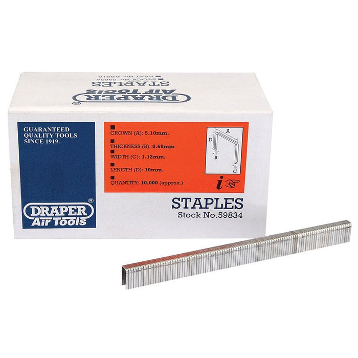 Draper Tools 10mm Staples (10000)