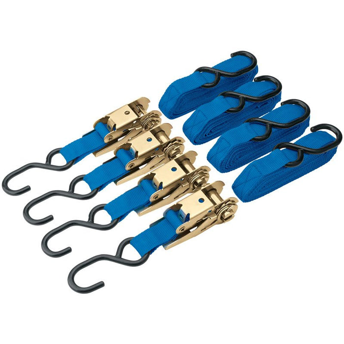 Draper Tools 375kg Ratcheting Tie Down Strap Set (4 Piece)