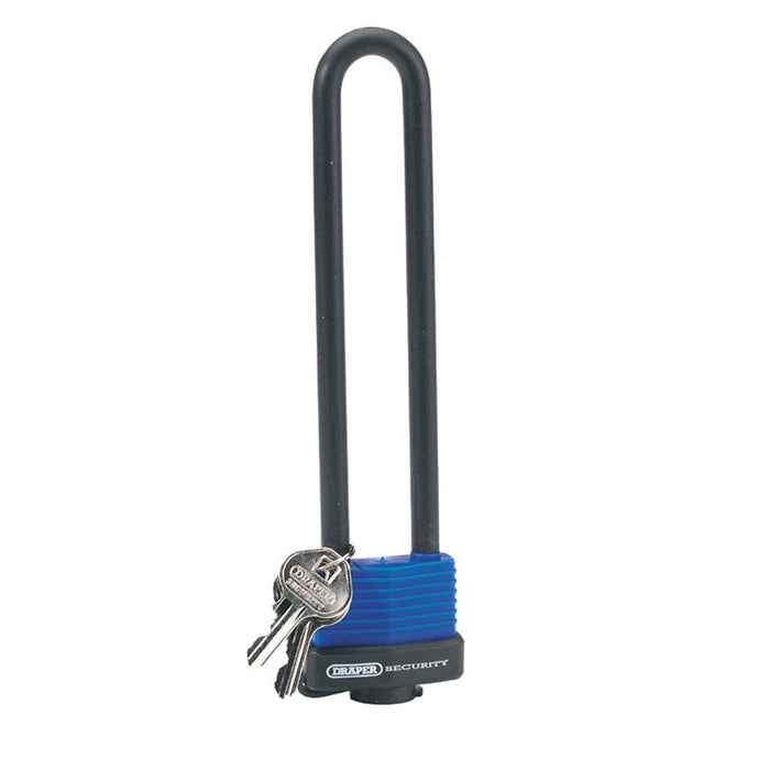 Draper Tools U Bar Extra Long Shackle Lock with 2 Keys