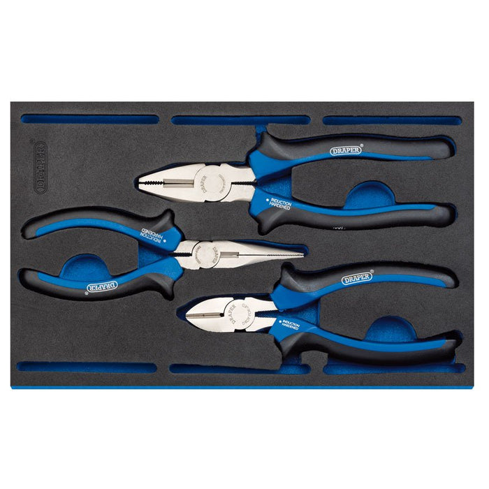 Draper Tools Plier Set in 1/4 Drawer EVA Insert Tray (3 Piece)
