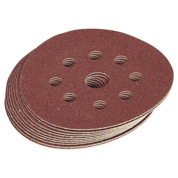 Draper Tools Ten 125mm 60 Grit Hook and Loop Sanding Discs