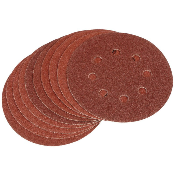 Draper Tools Ten 125mm 80 Grit Hook and Loop Sanding Discs