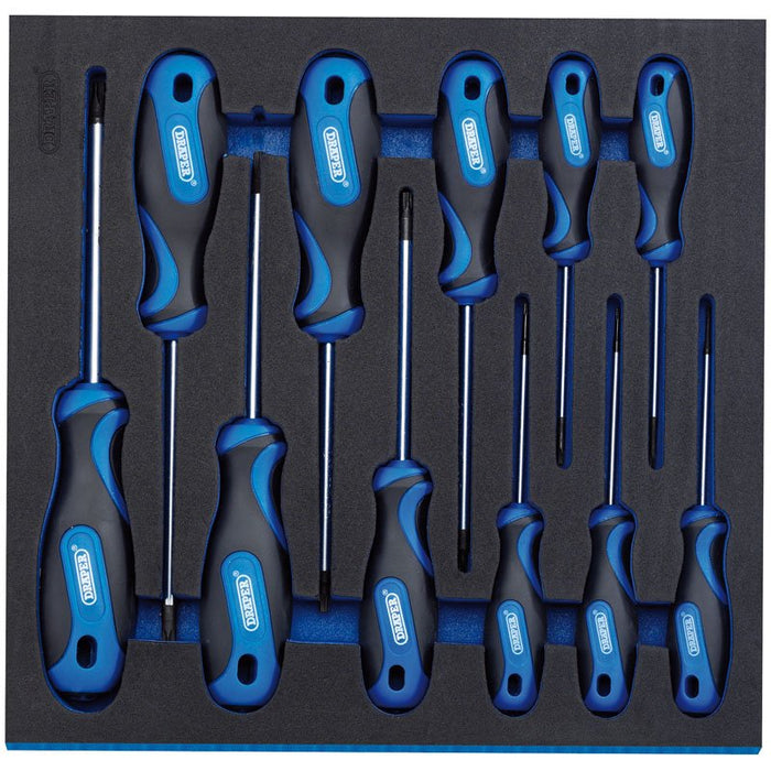 Draper Tools TX-STAR® Security Soft Grip Screwdriver Set in 1/2 Drawer EVA Insert Tray (11 Piece)