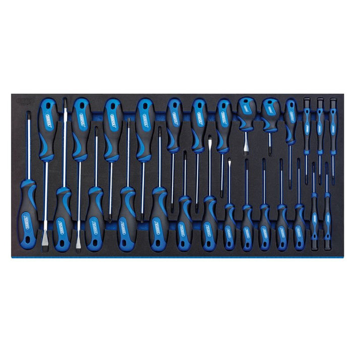 Draper Tools Soft Grip Screwdriver Set in Full Drawer EVA Insert Tray (27 Piece)