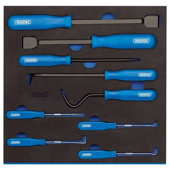 Draper Tools Scraper, Hook and Pick Set in 1/2 Drawer EVA Insert Tray (9 Piece)