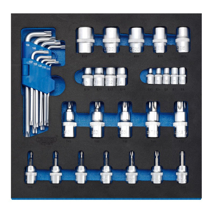 Draper Tools Screwdriver Insert Bits and Draper TX-STAR® Keys in 1/2 Drawer EVA Insert Tray (35 Piece)