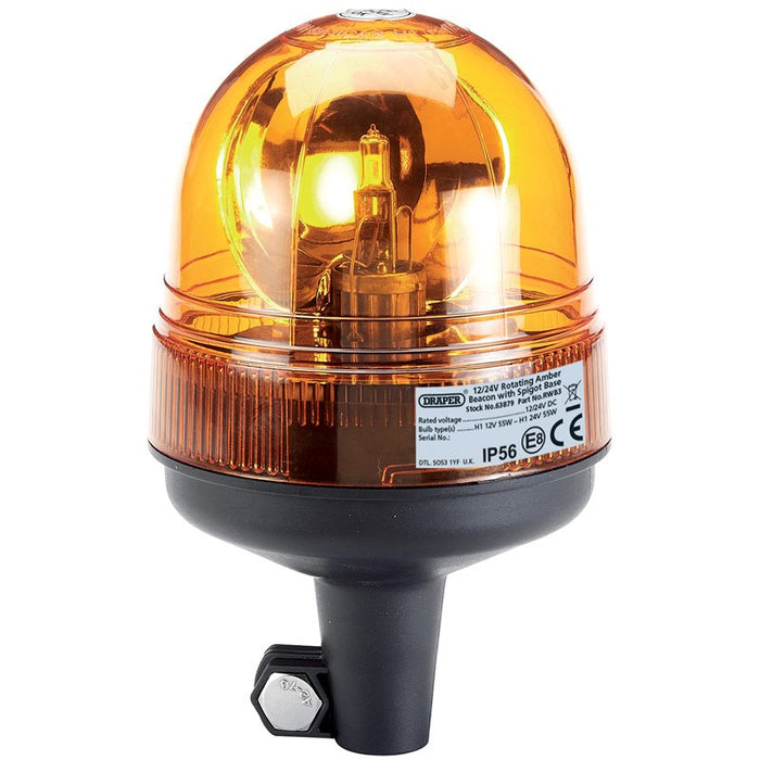Draper Tools 12/24V Spigot Base Rotating Beacon