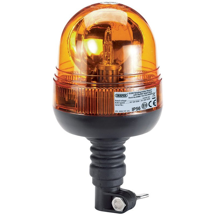 Draper Tools 12/24V Flexible Spigot Base Rotating Beacon