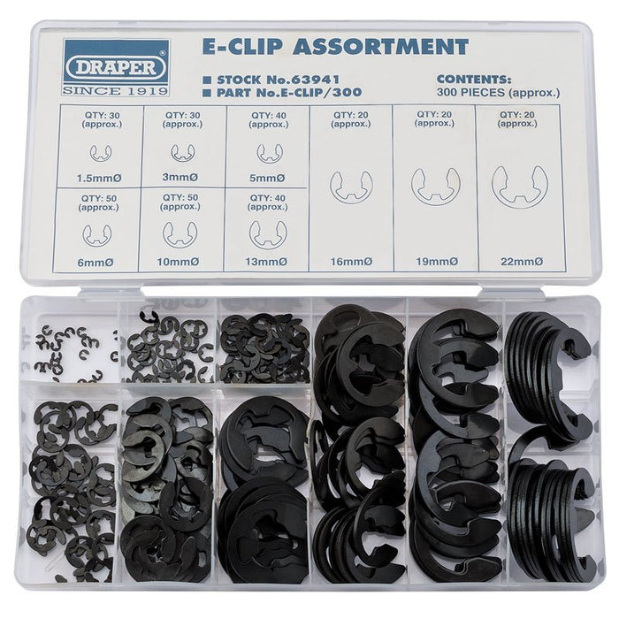 Draper Tools E Clip Assortment (300 Piece)