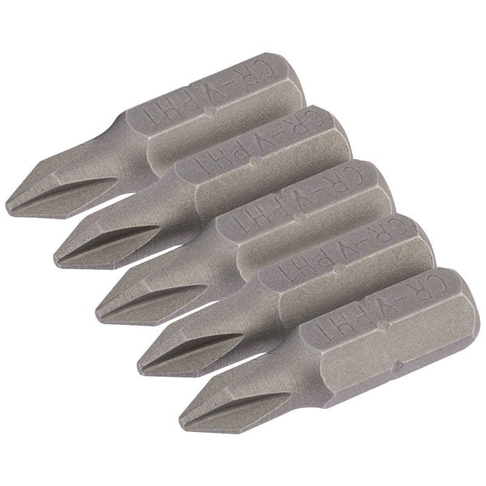 Draper Tools No.1 1/4 Hex. Cross Slot Insert Bit 25mm Long x 5