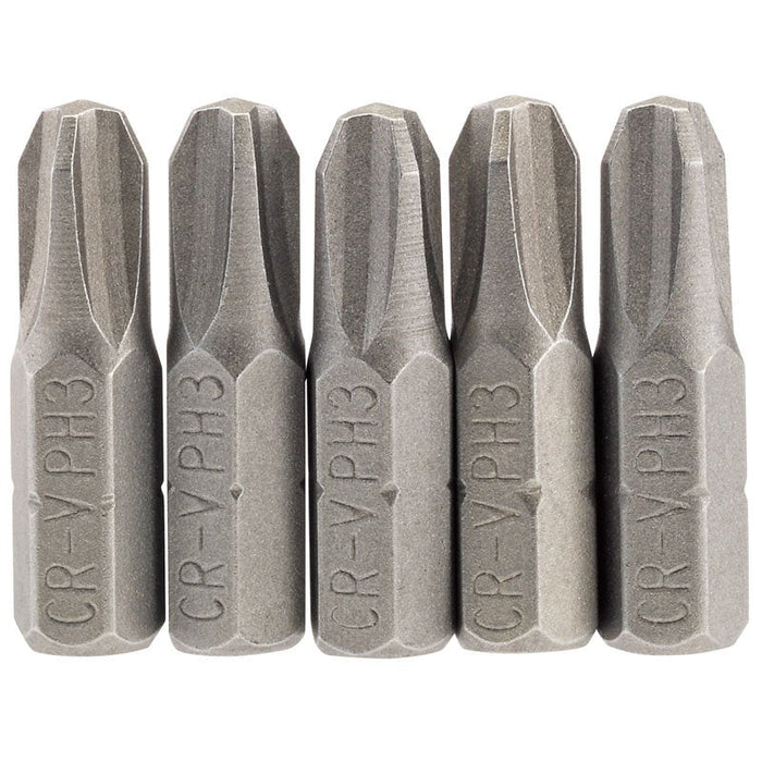 Draper Tools No.3 1/4 Hex. Cross Slot Insert Bit 25mm Long x 5