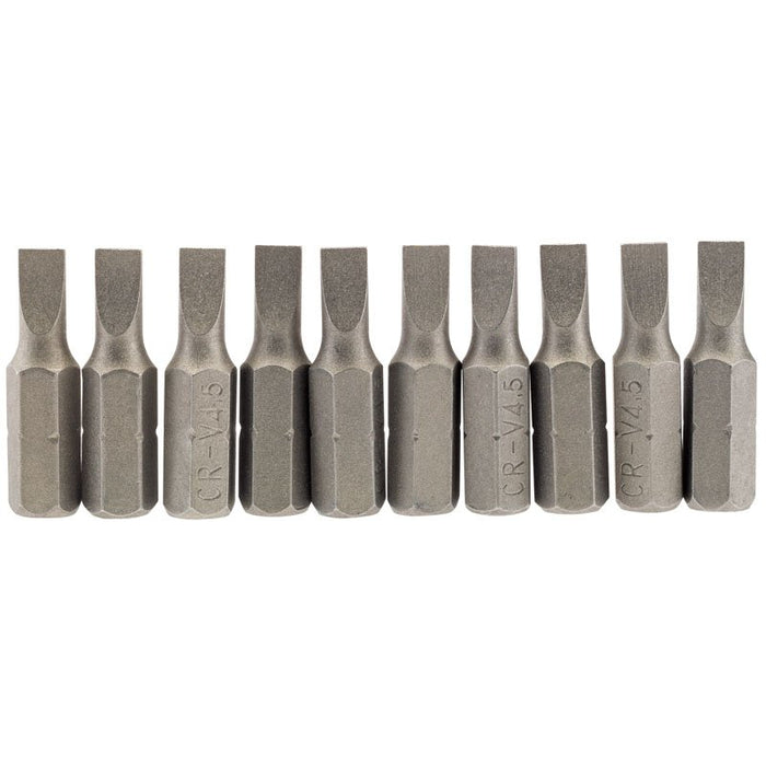 Draper Tools 4.5mm 1/4 Hex. Plain Slot Insert Bit 25mm Long x 10