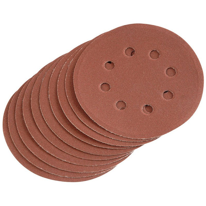Draper Tools Ten 125mm 240 Grit Hook and Loop Sanding Discs