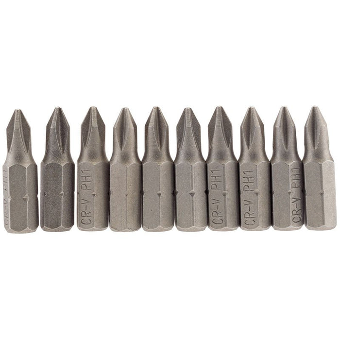 Draper Tools No.1 1/4 Hex. Cross Slot Insert Bit 25mm Long x 10