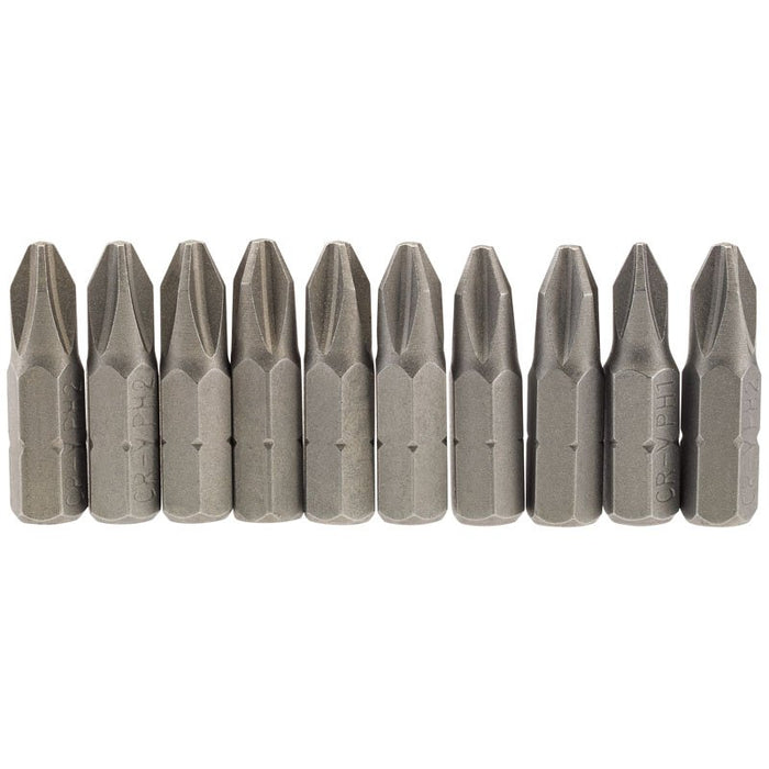 Draper Tools No.2 1/4 Hex. Cross Slot Insert Bit 25mm Long x 10