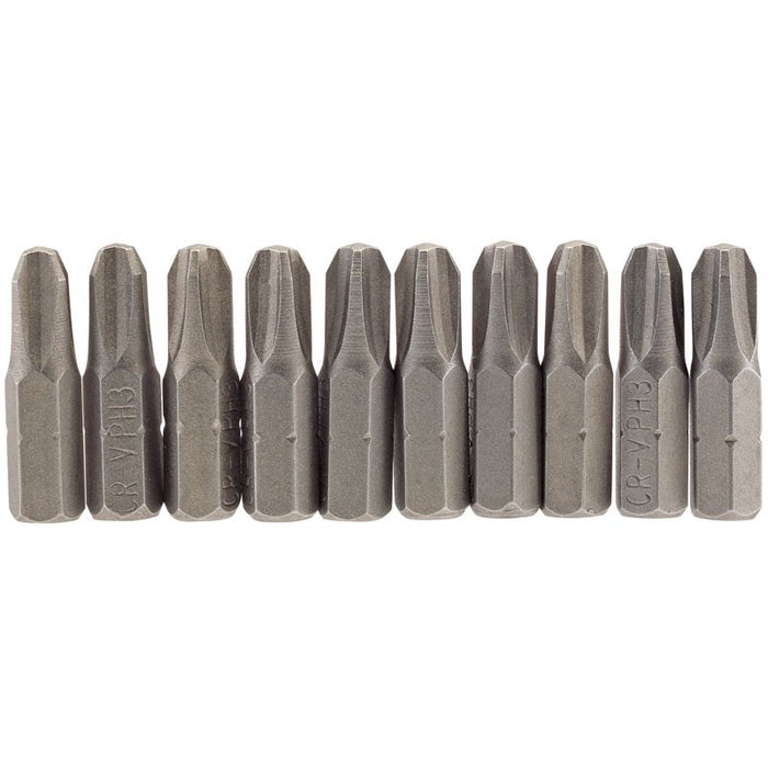 Draper Tools No.3 1/4 Hex. Cross Slot Insert Bit 25mm Long x 10