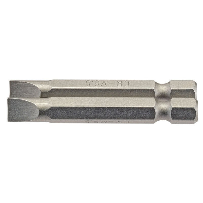 Draper Tools 6.5mm 1/4 Hex. Plain Slot Insert Bit 50mm Long x 2