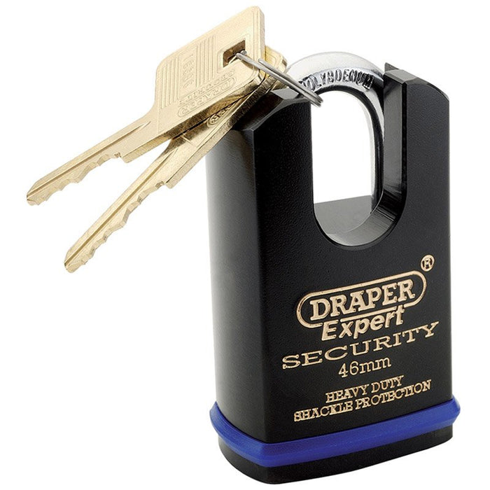 Draper Tools Expert 46mm Heavy Duty Padlock and 2 Keys with Shrouded Shackle