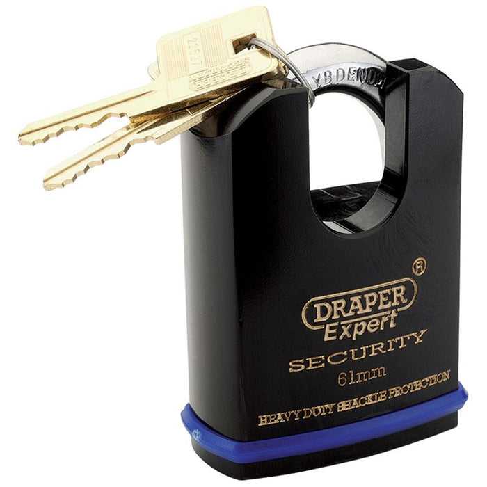 Draper Tools Expert 61mm Heavy Duty Padlock and 2 Keys with Shrouded Shackle