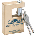 Draper Tools Expert Close Shackle Solid Brass Padlock & 2 Keys
