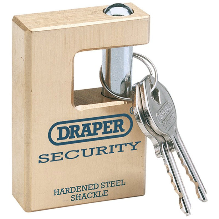 Draper Tools Expert Close Shackle Solid Brass Padlock & 2 Keys