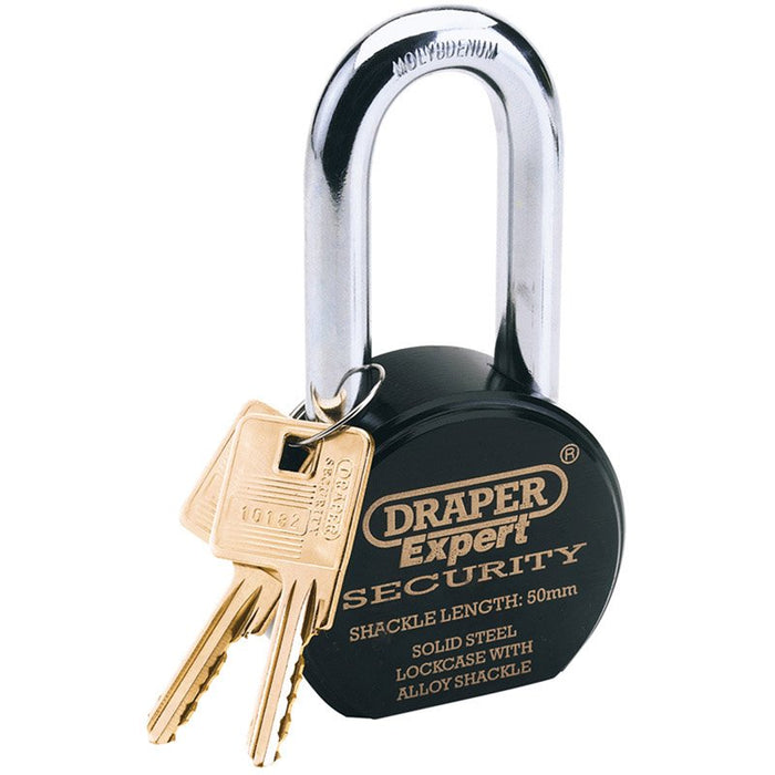 Draper Tools Expert 63mm Heavy Duty Stainless Steel Padlock and 2 Keys