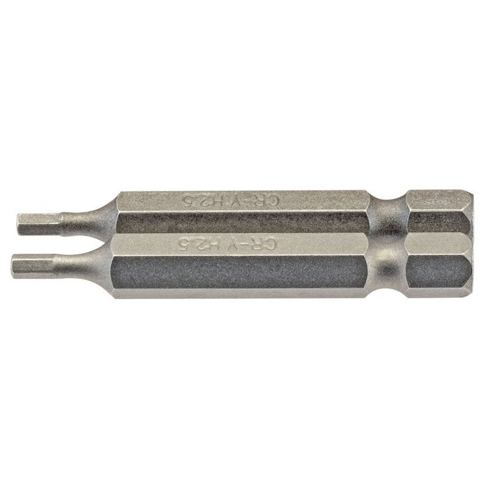 Draper Tools 2.5mm 1/4 Hex. Hexagonal Insert Bit 50mm Long x 2
