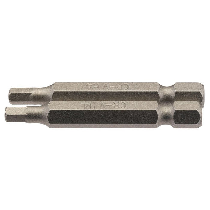 Draper Tools 4mm 1/4 Hex. Hexagonal Insert Bit 50mm Long x 2