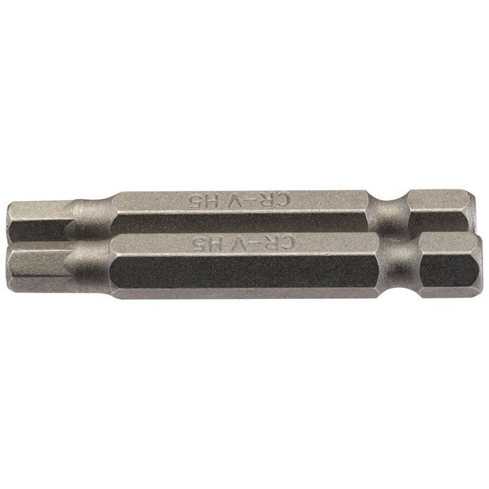 Draper Tools 5mm 1/4 Hex. Hexagonal Insert Bit 50mm Long x 2