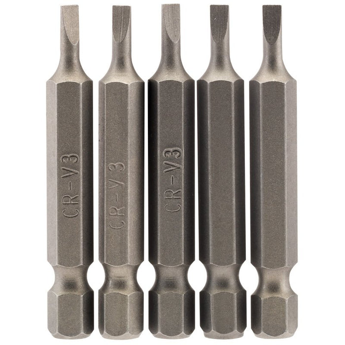 Draper Tools 3mm 1/4 Hex. Plain Slot Insert Bit 50mm Long x 5