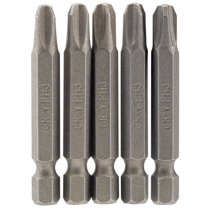 Draper Tools No.3 1/4 Hex. Cross Slot Insert Bit 50mm Long x 5