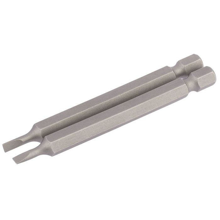 Draper Tools 3mm 1/4 Hex. Plain Slot Insert Bit 75mm Long x 2