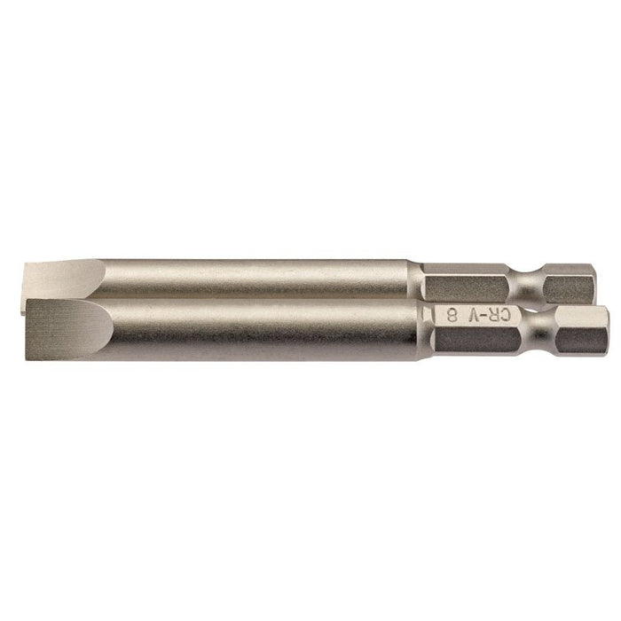 Draper Tools 8mm 1/4 Hex. Plain Slot Insert Bit 75mm Long x 2