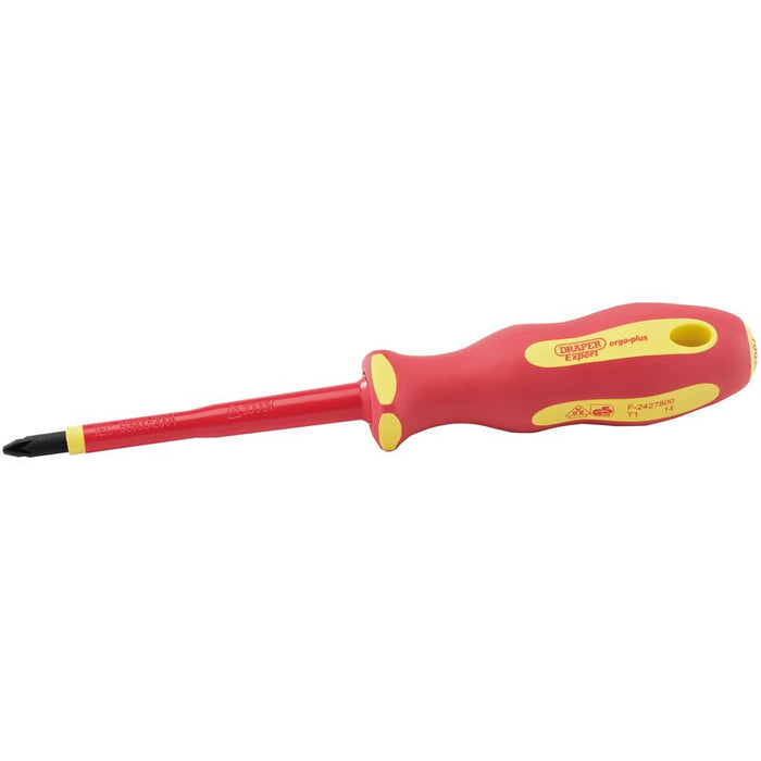 Draper Tools Ergo Plus® VDE No.2 x 100mm PZ Slot Screwdriver