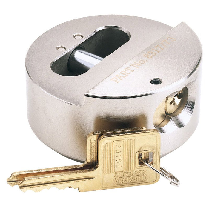 Draper Tools Expert 73mm Diameter Solid Steel Padlock with Concealed Hardened Steel Shackle and 2 Keys